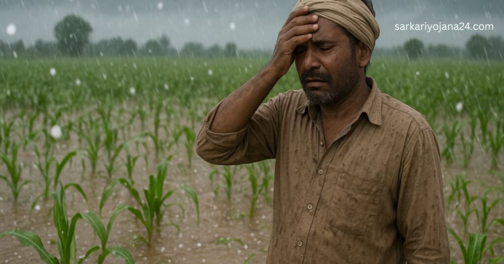 प्रधानमंत्री फसल बीमा योजना 2025 में खेत में काम करता किसान
